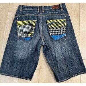 Vintage Y2K Rocawear Shorts Mens Size 40 Denim Jorts Baggy Y2K Skater Hip Hop
